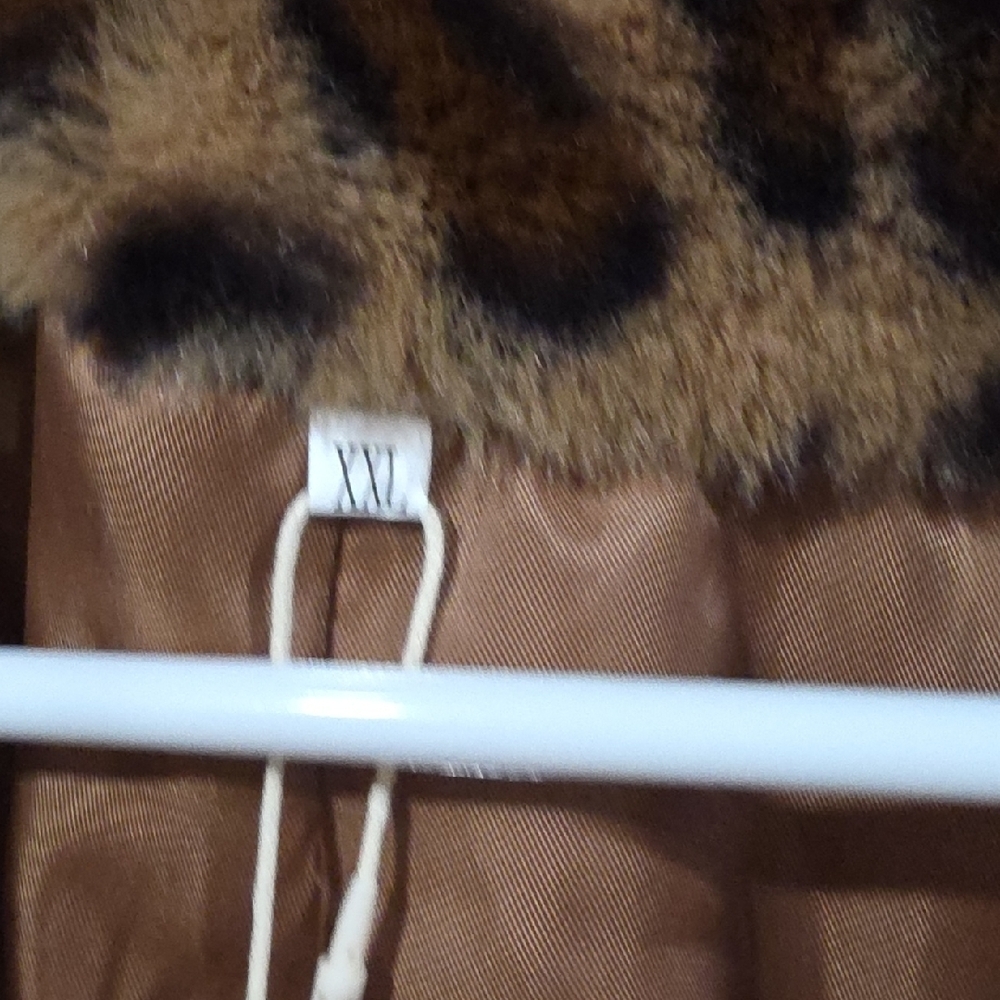 Fashion Brand Company Leopard Print Faux Fur Peacoat - Brown & Black - Picture 3 of 10